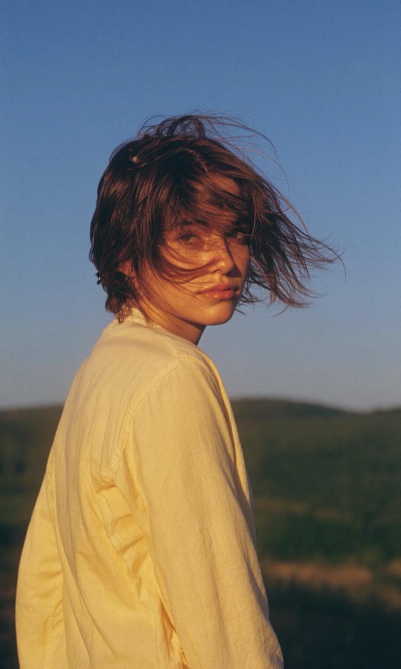 Wind Study · by Grain_and_gain · windblown portrait, golden hour, film grain