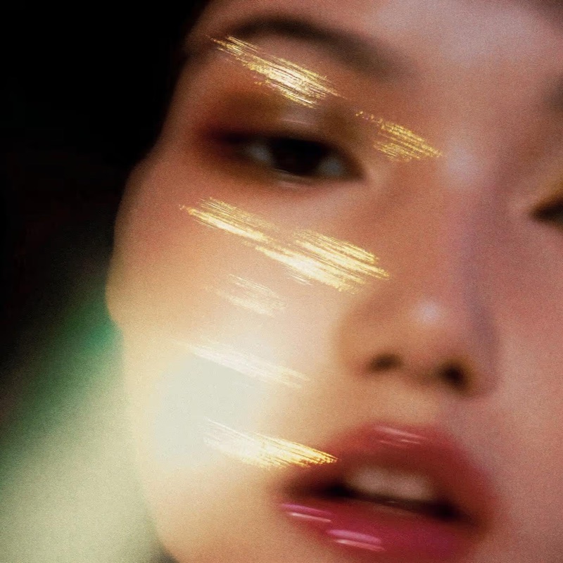 Gold Streaks · by Charlie Faye Mather · beauty close-up, gold makeup, soft focus