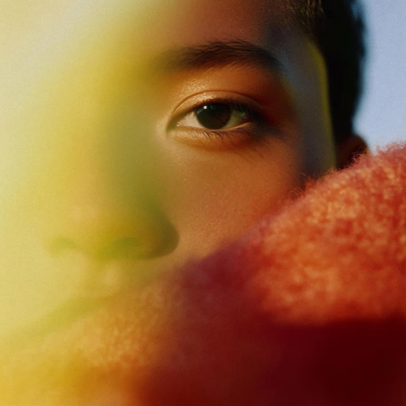 Laser Face · by Charlie Faye Mather · face close-up, prismatic light, soft focus