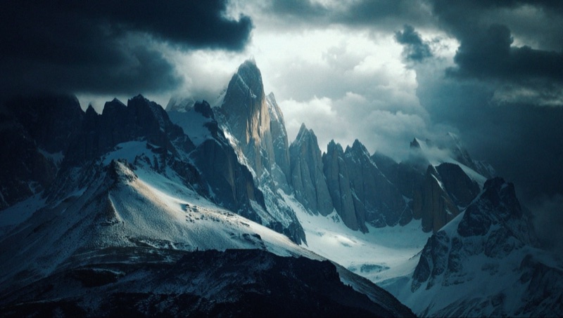Storm Peaks · by Pierrick Jégou · mountain peaks, storm clouds, cold landscape