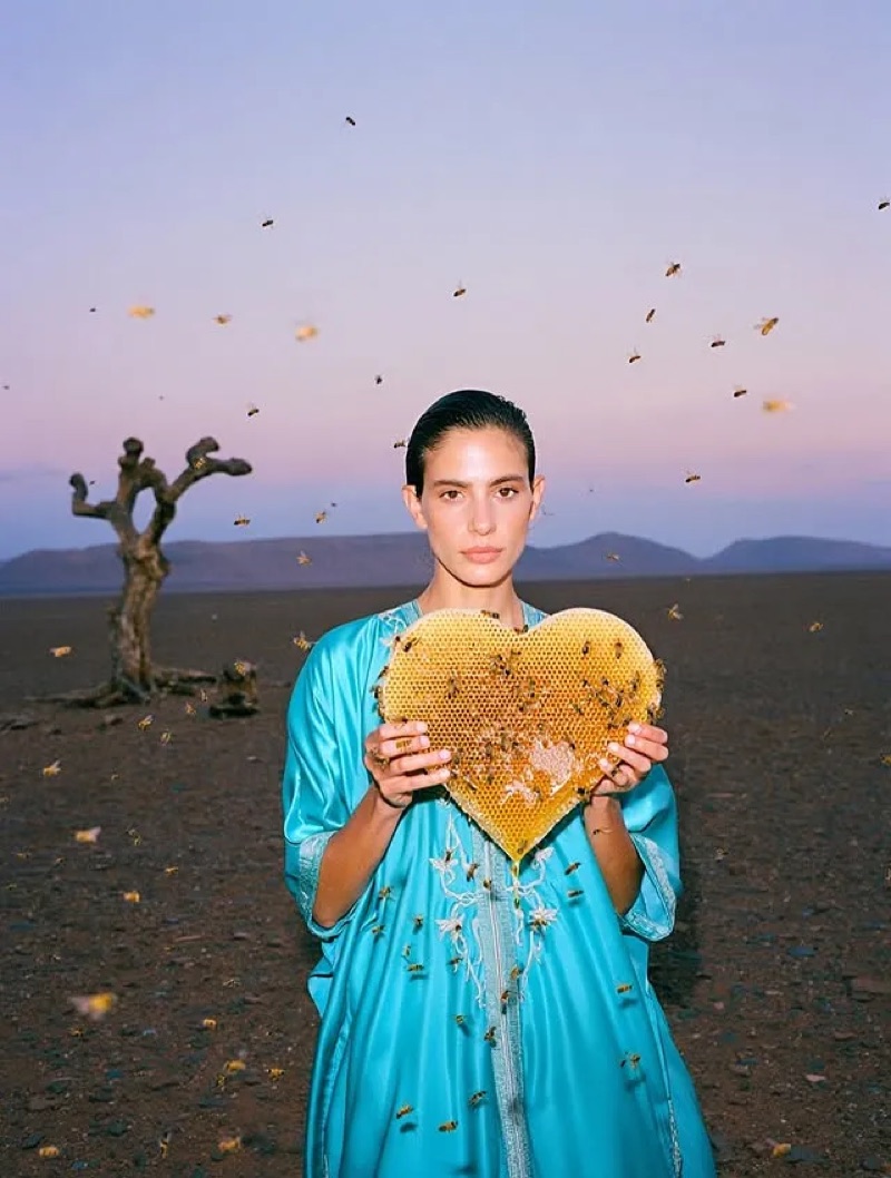 Honey Heart · by Sard · honeycomb heart, turquoise dress, desert portrait