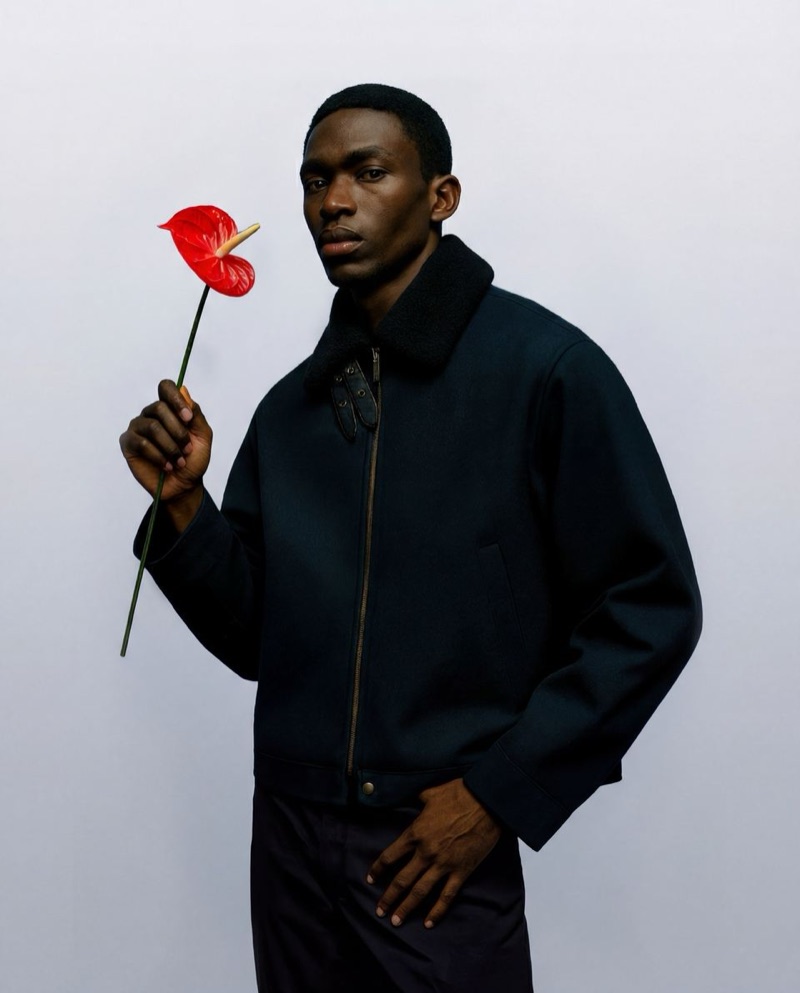 Anthurium Portrait · by SQUAD · studio portrait, red anthurium, dark jacket