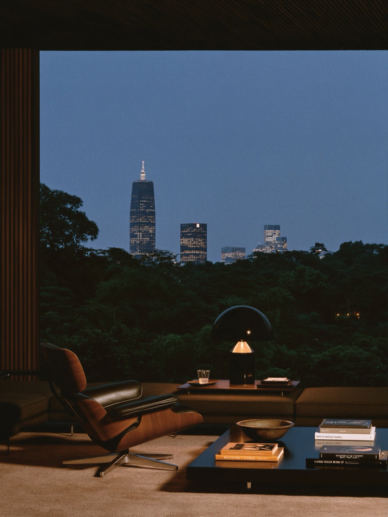 City Window · by Max ✦ · city skyline, interior view, dusk