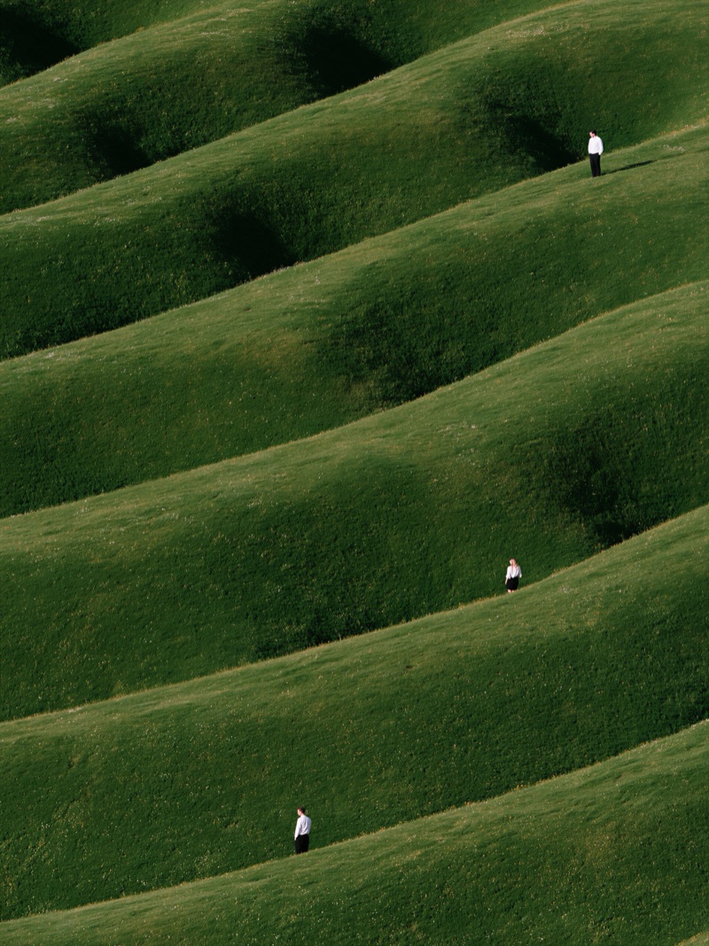 Shared Slopes · by Max ✦ · green hills, small figures, rolling landscape