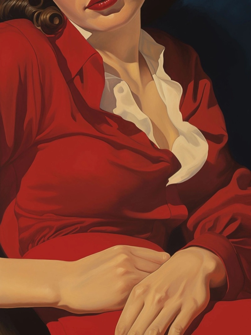 Red Jacket · by Felipe Rocha · red jacket, painted portrait, white shirt