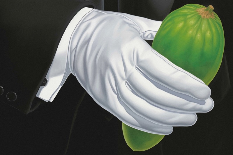 Glass Glove · by Felipe Rocha · glass glove, green squash, still life