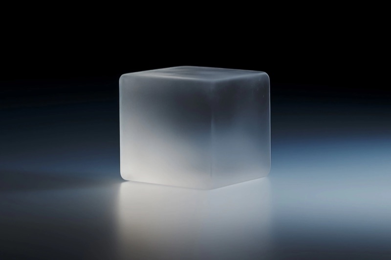 Frosted Cube · by Felipe Rocha · frosted cube, blue gradient, studio object