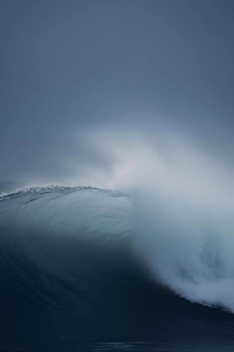 Grey Wave · by Felipe Rocha · ocean wave, stormy sky, blue grey